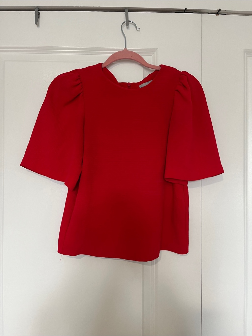 H&M Red Puff Sleeve Blouse